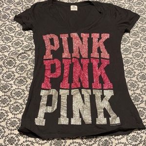 🌺PINK V-Neck Tee Sz: S🌺